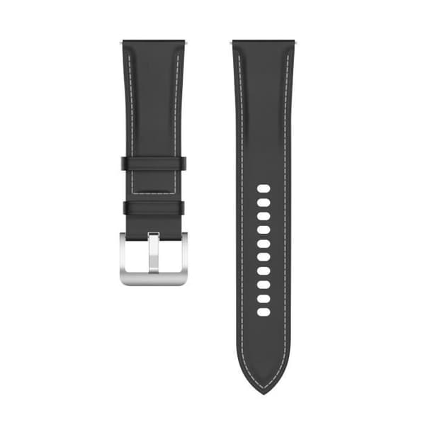 Läderrem för Galaxy Watch 4 Watch 3 41mm Huawei Watch GT 3 GT 2 42mm Svart