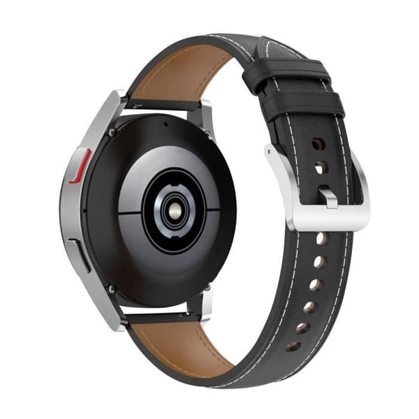 Läderrem för Galaxy Watch 4 Watch 3 41mm Huawei Watch GT 3 GT 2 42mm Svart