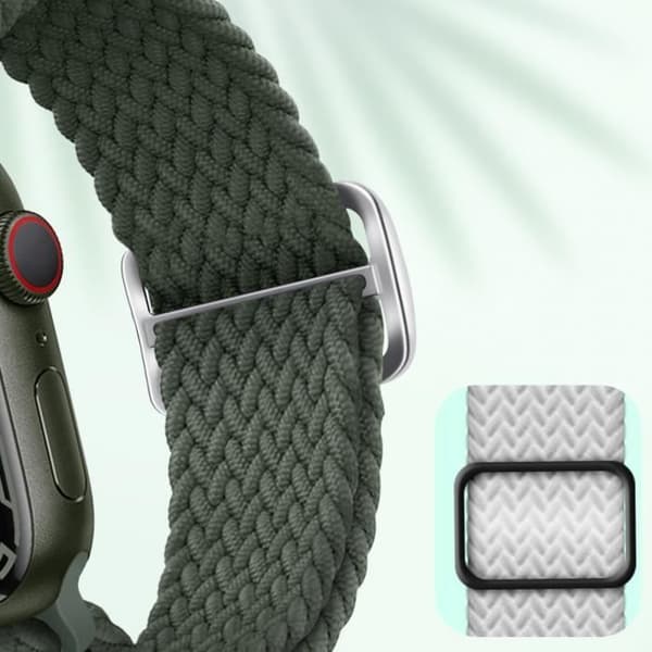 Armband för Apple Watch - AVIZAR - Andningsbar flätad nylon - Khakigrön