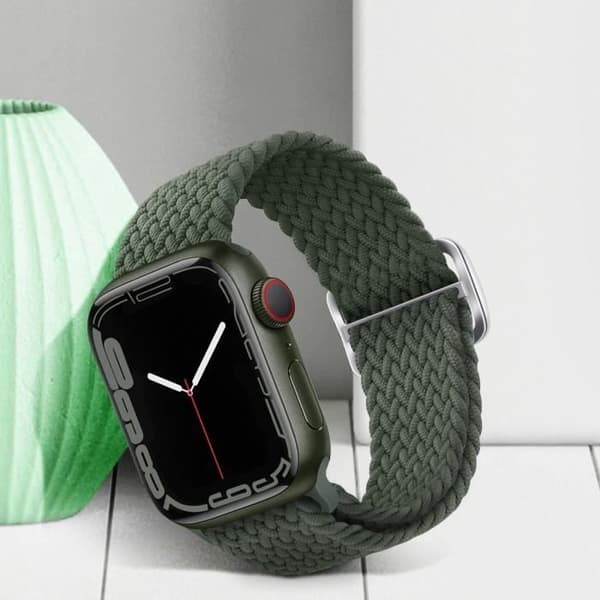 Armband för Apple Watch - AVIZAR - Andningsbar flätad nylon - Khakigrön