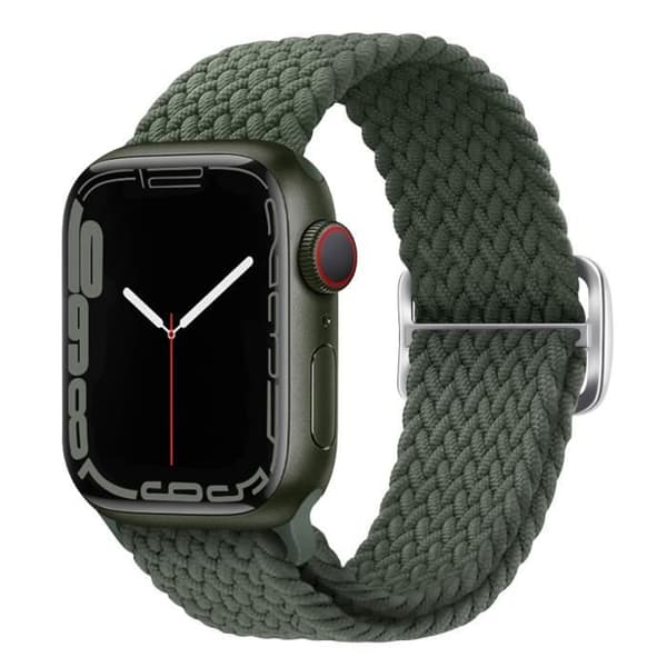 Armband för Apple Watch - AVIZAR - Andningsbar flätad nylon - Khakigrön