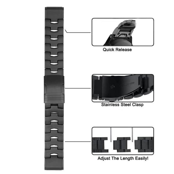 Titaani kellon ranneke Garmin Epix Pro (47mm) - Musta