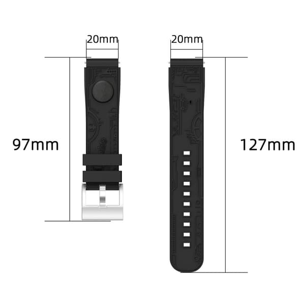 INF 20 mm silikon klockarmband till Samsung Germin Huawei