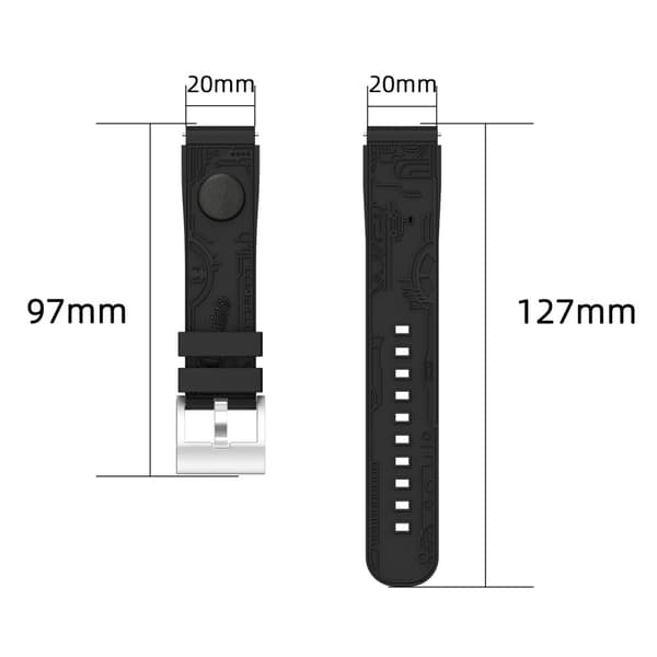 INF 20 mm silikon klokkerem til Samsung Germin Huawei