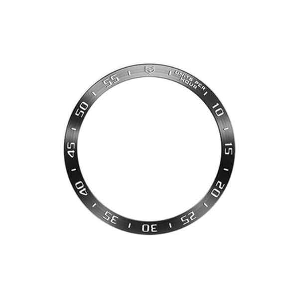 INF Musta kellon kehys valkoisella kirjaimilla Yhteensopiva Samsung Watch 6:n kanssa