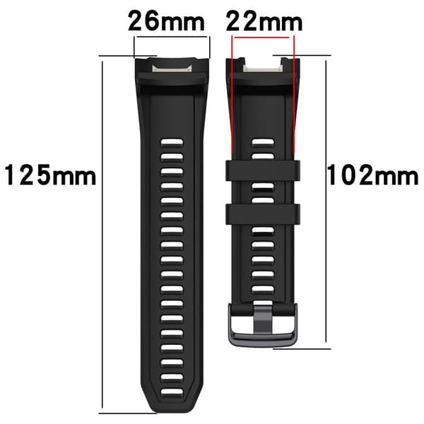 INF Silikonarmbånd for klokkerem for Garmin Instinct 2X Sort