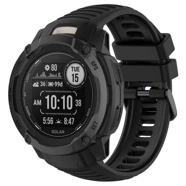 INF Silikonarmbånd for klokkerem for Garmin Instinct 2X Sort