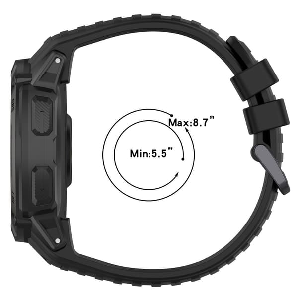 INF Silikonarmbånd for klokkerem for Garmin Instinct 2X Sort