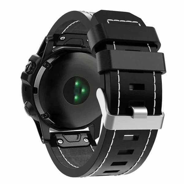 Läder klockarmband easyfit Garmin Fenix 5X - Svart