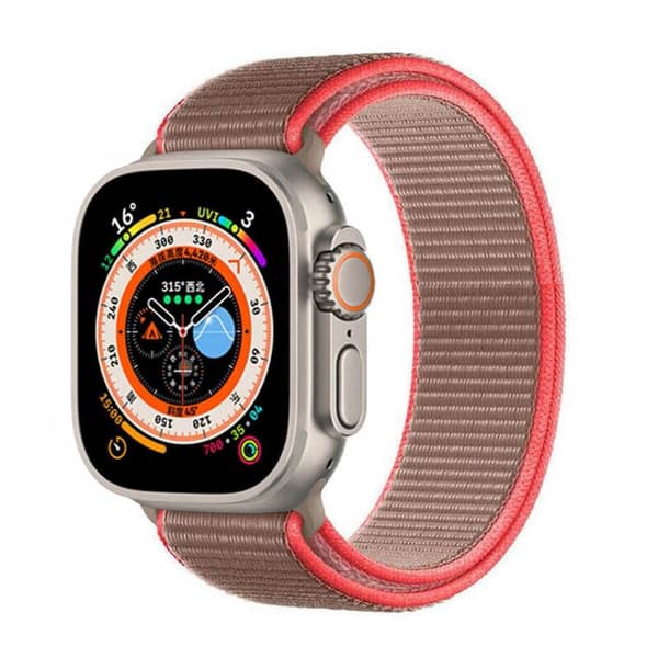 Nailon kellon renneke Apple Watch Ultra (49mm) - Neon pink