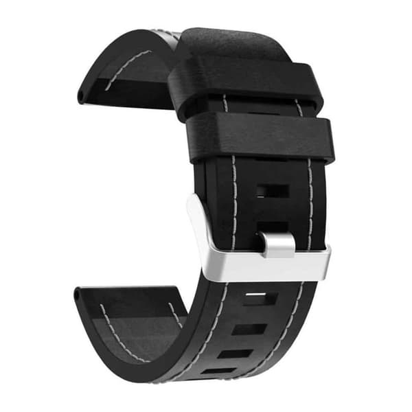 Nahka Kellon ranneke pin Garmin Tactix 7 Pro - Musta