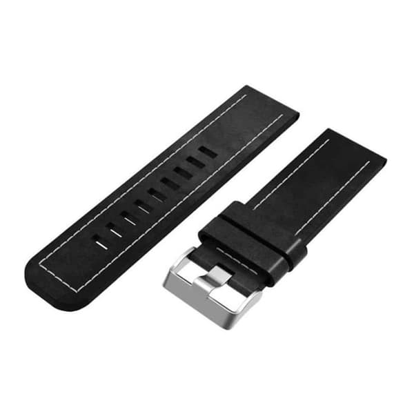 Nahka Kellon ranneke pin Garmin Descent Mk2 - Musta