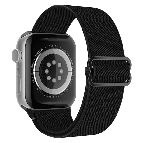 Apple Watch kompatibelt Nylon-armband SVART 42/44/45 mm