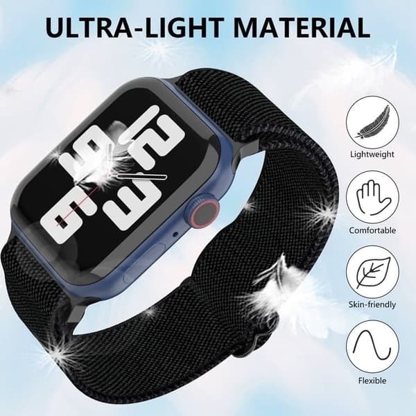 Apple Watch kompatibelt Nylon-armband MÖRKLILA 42/44/45 mm