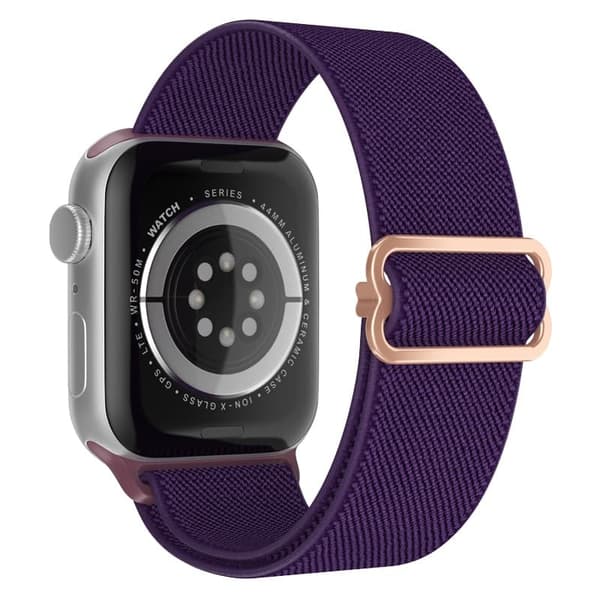 Apple Watch kompatibelt Nylon-armband MÖRKLILA 42/44/45 mm