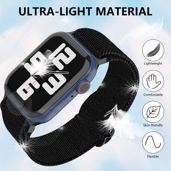 Apple Watch kompatibelt Nylon-armband BLÅ/RÖD/BLÅ 42/44/45 mm