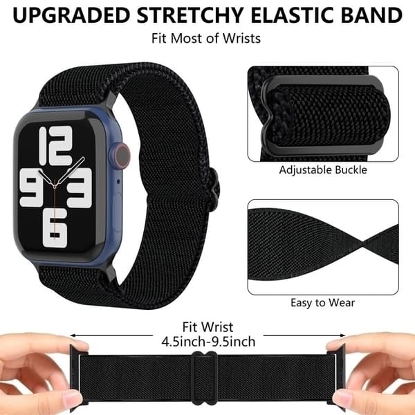 Apple Watch kompatibelt Nylon-armband BLÅ/RÖD/BLÅ 42/44/45 mm