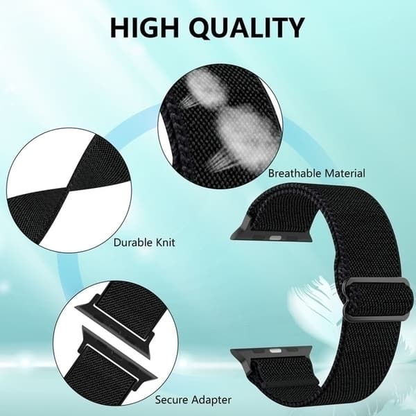 Apple Watch kompatibelt Nylon-armband BLÅ/RÖD/BLÅ 42/44/45 mm