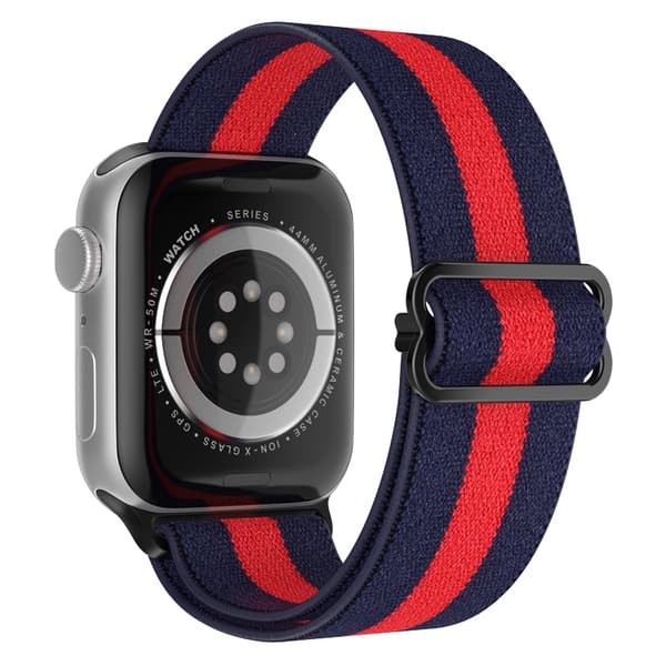 Apple Watch kompatibelt Nylon-armband BLÅ/RÖD/BLÅ 42/44/45 mm