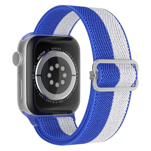 Apple Watch kompatibelt Nylon-armband BLÅ/VIT 42/44/45 mm