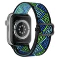 Miniatyrbild 1 av 4: Apple Watch kompatibelt Nylon-armband BLÅ/GRÖN 42/44/45 mm