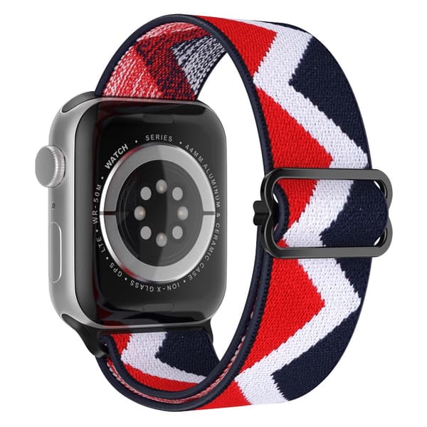 Apple Watch kompatibelt Nylon-armband RÖD/VIT/BLÅ 42/44/45 mm