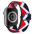 Miniatyrbild 1 av 4: Apple Watch kompatibelt Nylon-armband RÖD/VIT/BLÅ 42/44/45 mm