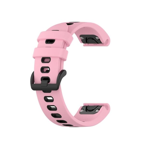 Garmin Fenix 6S/5S/6S Pro/5S Plus Klockarmband i silikon - Rosa/Svart