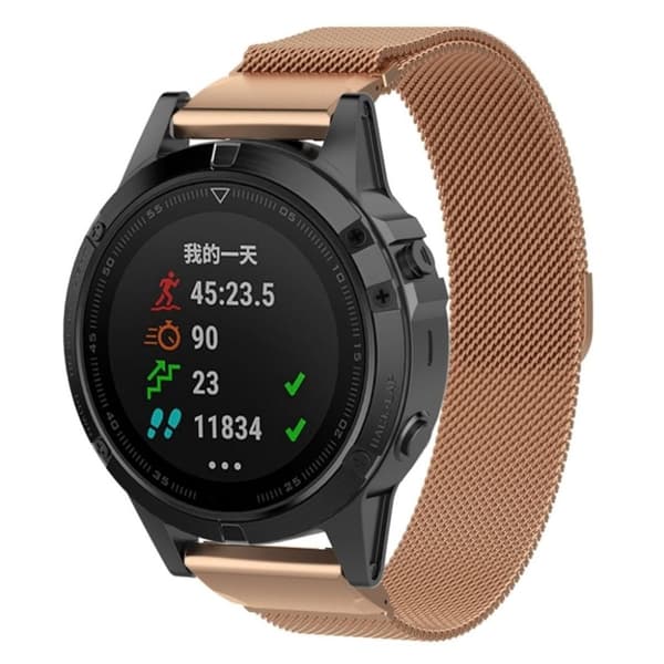 Beständigt Garmin Fenix 6X klockarmband - Roséguldfärgat