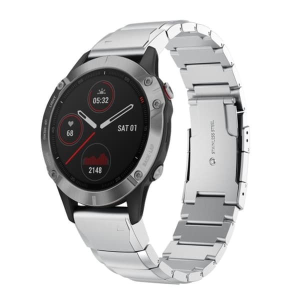 Garmin Fenix 5x Plus klockarmband i stål - Silverfärgat