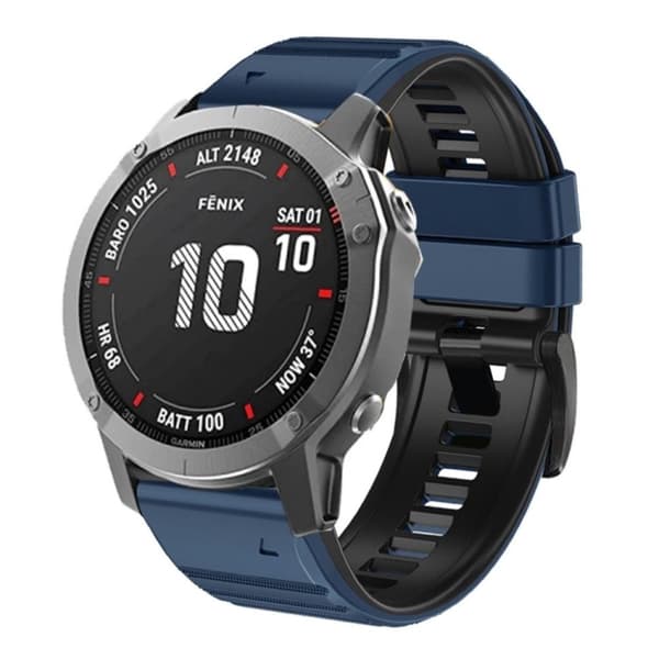 Garmin Fenix 7X / 6X / 5X Tvåfärgat klockarmband i silikon - Blå