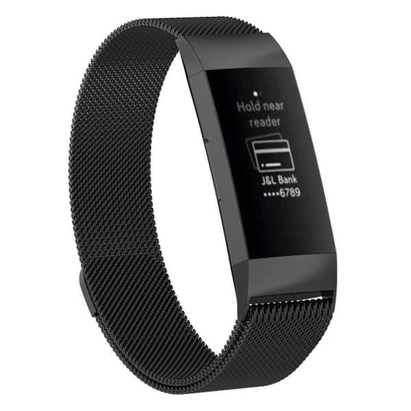 Magnetiskt Fitbit Charge 3 band - Svart