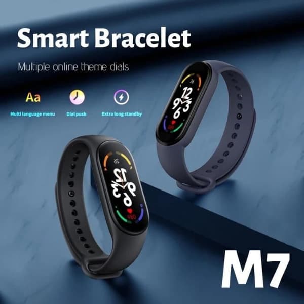 M7Magnetic Black-M7 sport smart klocka för män och kvinnor, smart armband, frekvenskort