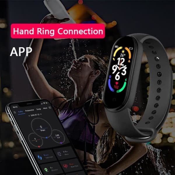 Blue-M7 Smart Watch för män och kvinnor, Fitness Tracker, Pulsmätare