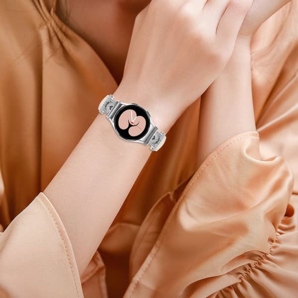 INF Rhinestone Silver M-Type Link-urrem til Samsung Galaxy Watch 4/5/6-serien