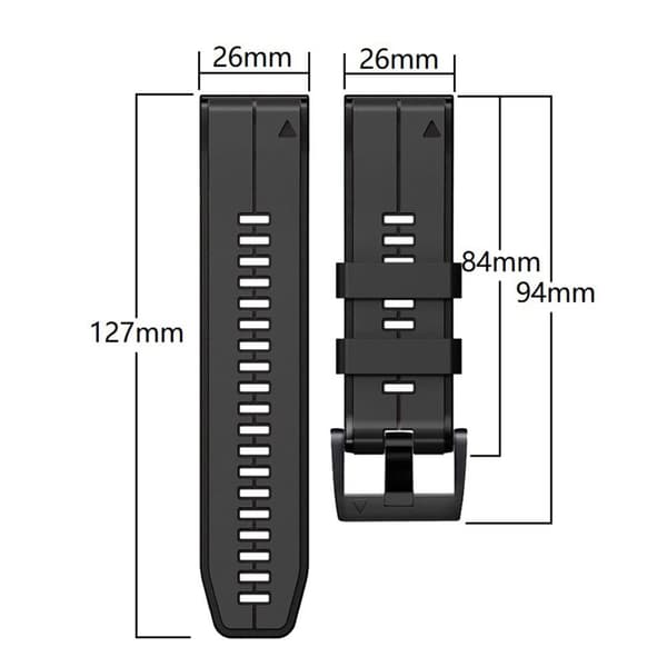 INF Urrem 22 mm til Garmin Fenix7/7 Pro, Fenix 5, Quatix 5 Sort