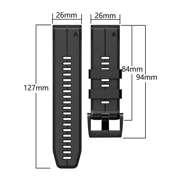 INF 26 mm Silikonarmband för Garmin Fenix 6X/Fenix7X/7X pro, COROS