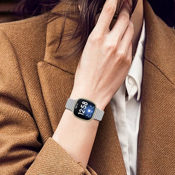 Klokkerem i rustfritt stål for Fitbit Sense 2/Versa 4