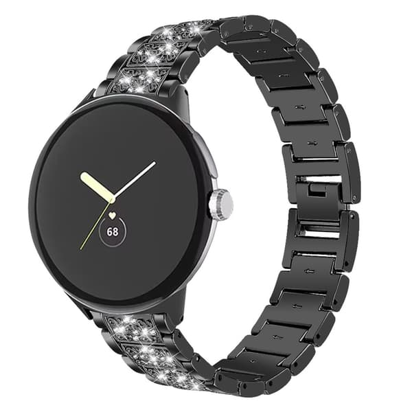 INF Urrem med bling og krystaller til Google Pixel Watch Sort