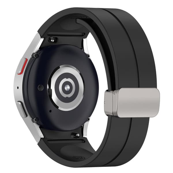 Silikone urrem med foldbart spænde Sort S Samsung Galaxy watch5 pro