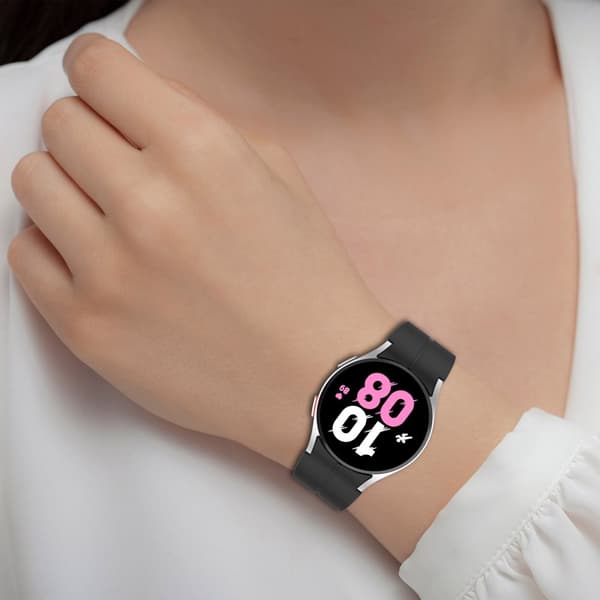 Silikone urrem med foldbart spænde Sort S Samsung Galaxy watch5 pro