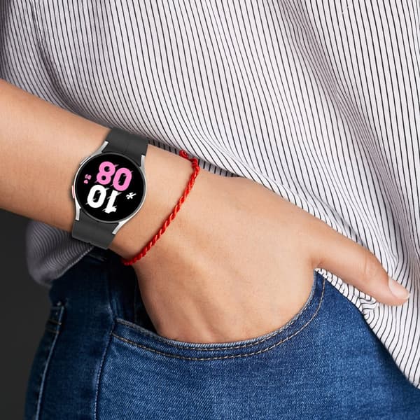 Silikone urrem med foldbart spænde Sort S Samsung Galaxy watch5 pro