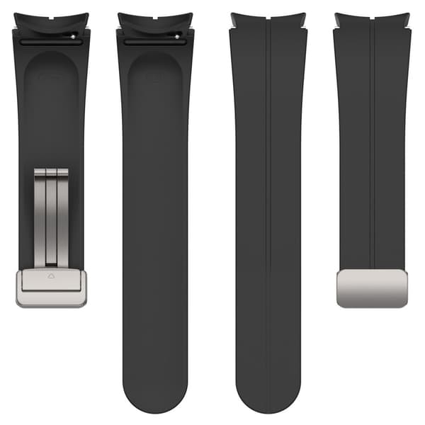 Silikone urrem med foldbart spænde Sort S Samsung Galaxy watch5 pro