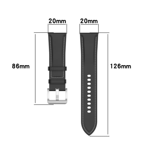 INF Kellon ranneke aitoa nahkaa Musta 20 mm Samsung Galaxy Watch 5