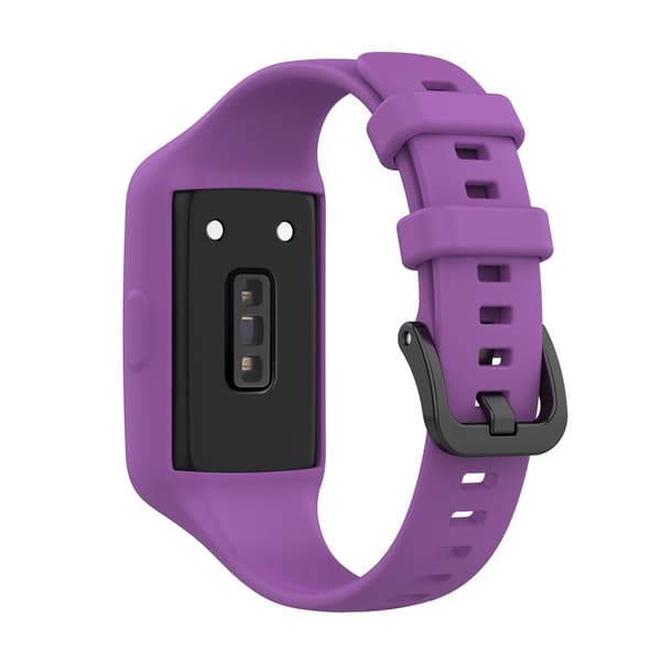 Kellon ranneke kellokotelolla silikonilla Violetti  Huawei Band 7 / Band 6 / Band 6 Pro, Honor Band 7 / Band 6