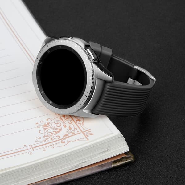 Klokkerem til Samsung Galaxy Watch 42 mm i  silikon (S) Sort