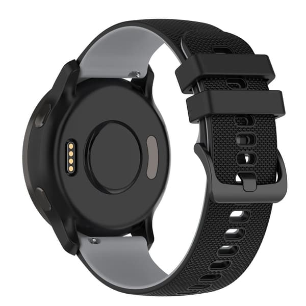 Klockarmband silikon Svart+grå 22 mm Samsung Galaxy Watch 3 45mm/Samsung Gear S3/Huawei Watch GT Runner/Honor Watch GS 3/Garmin Venus 2