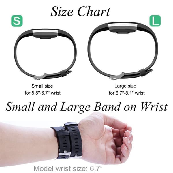 INF Armbånd til Fitbit Charge 2 L Sort