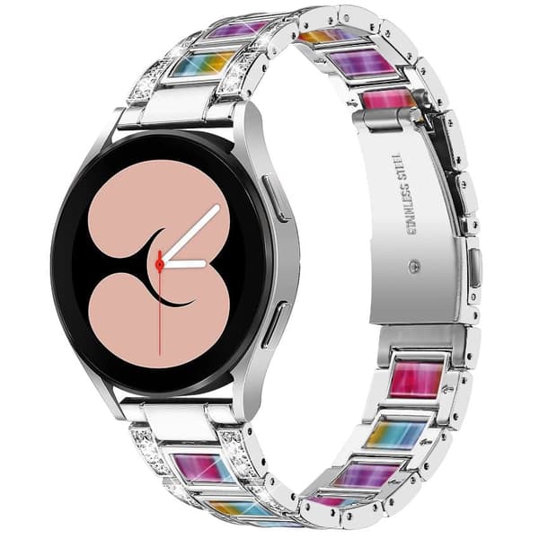 INF Kellon rannekoru Sliver + monivärinen Samsung Galaxy Watch 20 mm