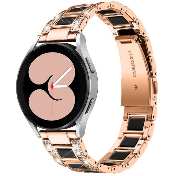 INF Ur armbånd Rose guld+sort  Samsung Galaxy Watch 20 mm